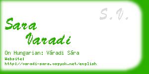 sara varadi business card